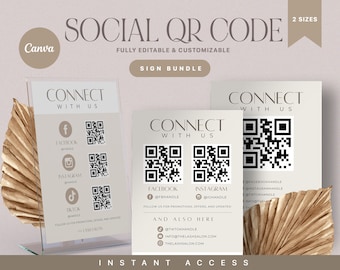 Plantilla de código QR para redes sociales: Marketing para negocios de pestañas (Canva editable)