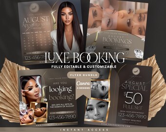 Lash Appointment Flyer Canva Template: August Specials, Beauty Business Promo (Digital Download)