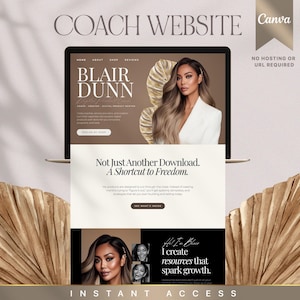 Canva Website Template for Coaches, Hosted in Canva, Editable Landing Page Design, Professional Coaching Site, Modern Aesthetic, Canva Web
