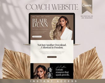Canva Website Template for Coaches, Hosted in Canva, Editable Landing Page Design, Professional Coaching Site, Modern Aesthetic, Canva Web