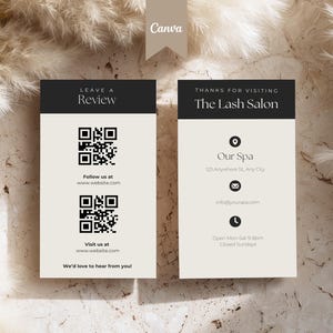 Modèle de carte de visite QR Code, téléchargement immédiat, modèle de carte de visite imprimable, carte de visite à faire soi-même, carte modifiable, modèle canva
