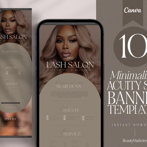 Acuity Booking Site Template | Lash Tech DIY Website | Editable Canva Scheduling Page