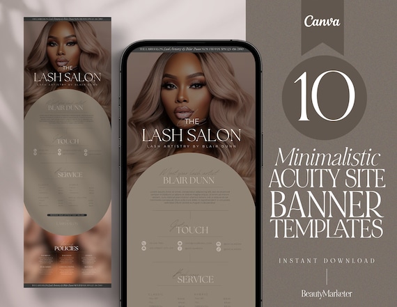 Acuity Booking Site Template | Lash Tech DIY Website | Editable Canva Scheduling Page