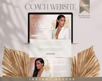 Canva Website Template for Coaches, Hosted in Canva, Editable Landing Page Design, Professional Coaching Site, Modern Aesthetic, Canva Web