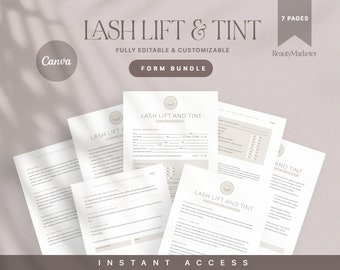 Lash Lift Consent, Canva Template, Lash Lift and Tint Aftercare, Lash Life Contract, Lash Lift Intake Form, Lash Lamination, Lash Artist