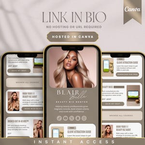 Link in Bio Template, Landing Page, Instagram Bio Link, Canva Link In Bio, Linktree Template, Medspa Website, Esthetician Website, Lash Link