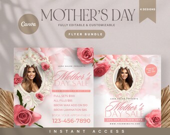 Wyprzedaż z okazji Dnia Matki | Ulotka z okazji Dnia Matki | Ulotka z rzęsami | Zarezerwuj teraz | Post o urodzie | Projekt ulotki butikowej | Mimosa na brunch | Ulotka Canva