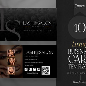 DIY Canva Beauty Business Card, Lash Artist Business Card Design, Lash Business Card, Lash Technician Business Card, Hair Stylist Biz Card