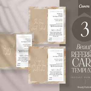DIY Canva Beauty Referral Card, Lash Artist Referral Card Design, Lash Referral Card, Lash Technician Business Card, Hair Stylist Biz Card