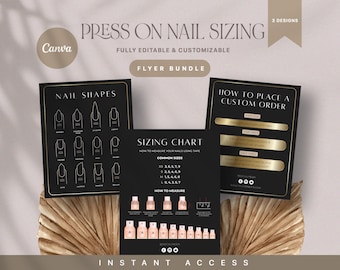 DIY Press On Nail Sizing Kit: Reusable Neutral Nail Measurement Guide