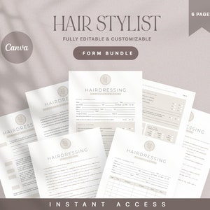 Hair Stylist Forms, Editable Hair Consent Templates, Hair Stylist Consultation, Hair Dresser Forms, Hair Forms, Hair Care Form, Editable