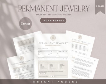 DIY Permanent Jewelry Business | Permanent Jewelry Documents | Permanent Jewelry Starter Tool | Permanent Jewelry Forms | Canva Template