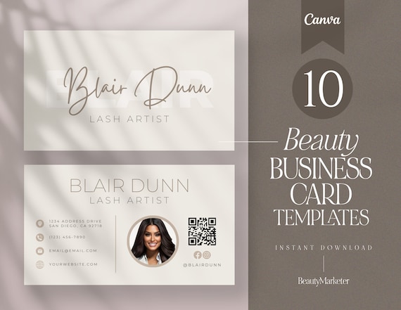 DIY Canva Beauty Business Card, Lash Artist Business Card Design, Lash Business Card, Lash Technician Business Card, Hair Stylist Biz Card