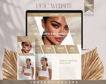 UGC-portföljmall, Canva UGC-mall, UGC-webbplats, Canva-webbplatsmall, användargenererat innehåll, innehållsskapare