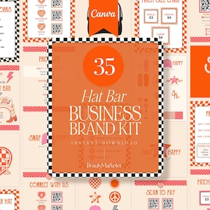 35 Piece Trucker hat bar brand kit, trucker hat template printable, trucker hat chain template, trucker hat bar business template
