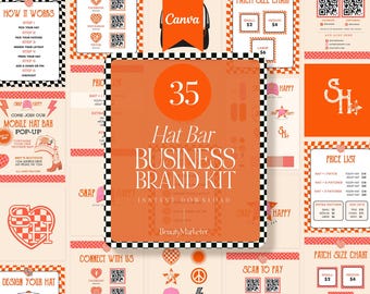 35 Piece Trucker hat bar brand kit, trucker hat template printable, trucker hat chain template, trucker hat bar business template