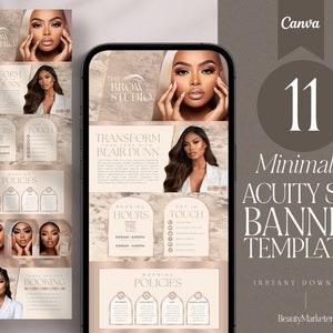 Acuity Booking Template | Editable Brow & PMU Site | Luxe Canva Scheduler