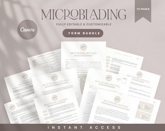 PMU Forms, Canva Microblading Forms, Editable Esthetician Templates, Microblading Forms, Beauty Salon Forms, Microblading Consultation Form