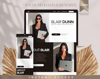 Portfolio Website Vorlage, Digitales Marketing, Social Media-Manager, E-Kommerz Canva Portfolio Vorlage Community-Manager, E-Mail-Marketer