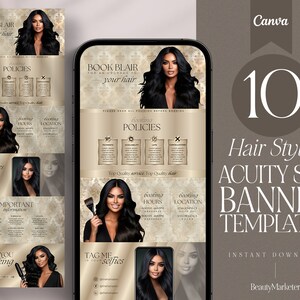 Acuity Scheduling Site Template, Editable DIY Canva Website Templates, Hair Stylist Booking Site Templates, Hair stylist Acuity Template