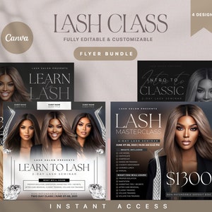 Lash Class Flyer Set | Course Flyer | Lash Training Course | Book Now Training | Lash Extension Flyer | Beauty Class Flyer | Edit In Canva