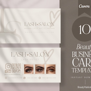 DIY Canva Beauty Business Card, Lash Artist Business Card Design, Lash Business Card, Lash Technician Business Card, Hair Stylist Biz Card