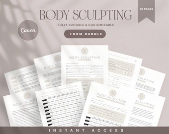 Körperformende Formen | In Canva bearbeiten | Kosmetikerin Geschäftsformen | Körperformungsbehandlung | Body Contouring Zustimmung | Kundeneingangsformulare