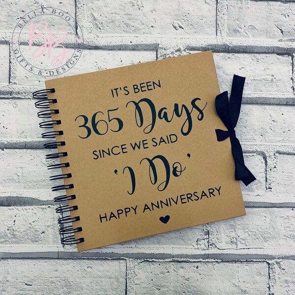 Cadeau d’anniversaire d’un an | Cadeau en papier | Première année de mariage | Scrapbook Mari /Femme