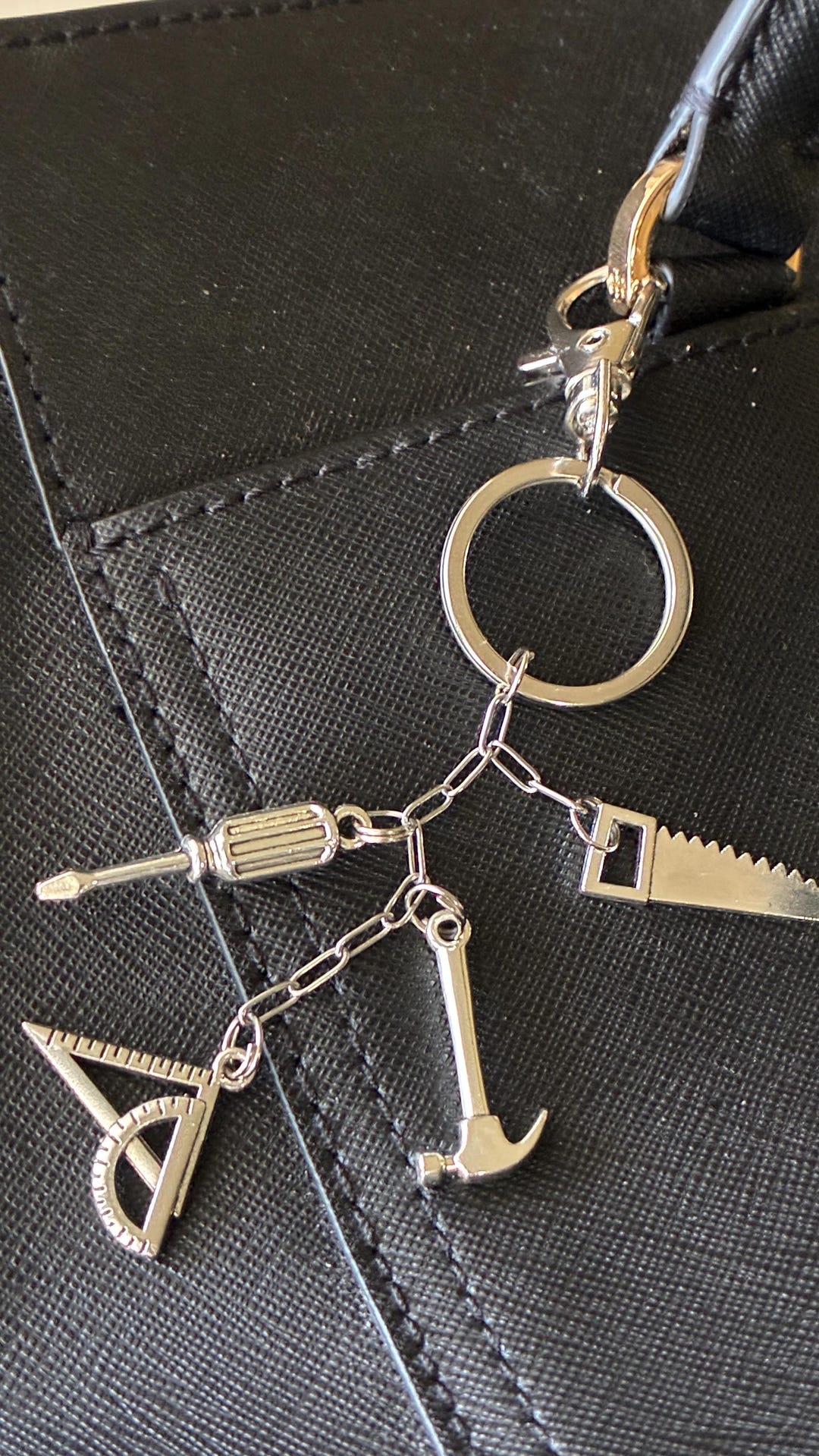 Handyman Tool Keychain,miniature Hammer Wrench Screwdriver Ruler Charm ...