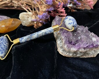 Sodalite Stone Face Massage Rollar Natural Gemstone Double Sided Face Roller Skincare Mother's Day Gift