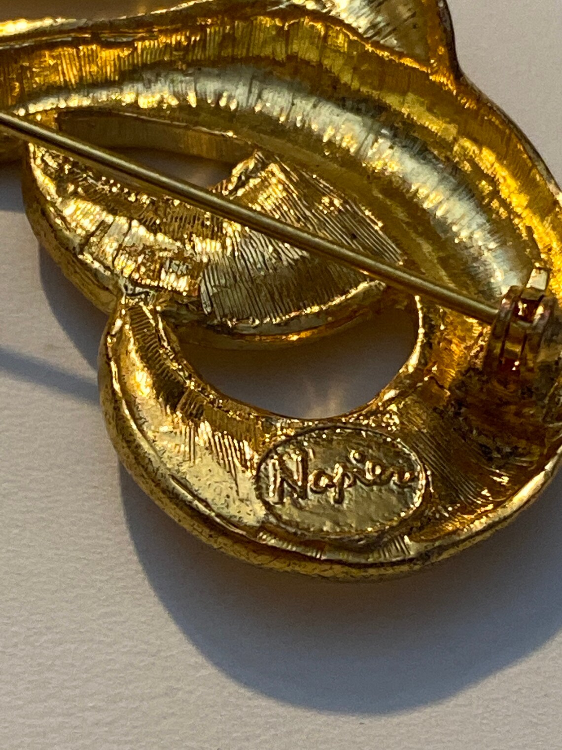 Napier Jewelry Vintage Napier Brooch Pin Swirl Abstract Gold Etsy