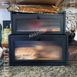 Double Layer Bamboo Bread Box: Kitchen Counter Organizer