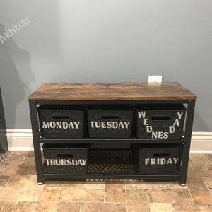 3-Tier Wood & Metal Shoe Rack | Entryway Shoe Rack | Rustic Shoe Rack | Shoe Storage | Shoe Organizer | Shoe Rack Bench | Home Decor