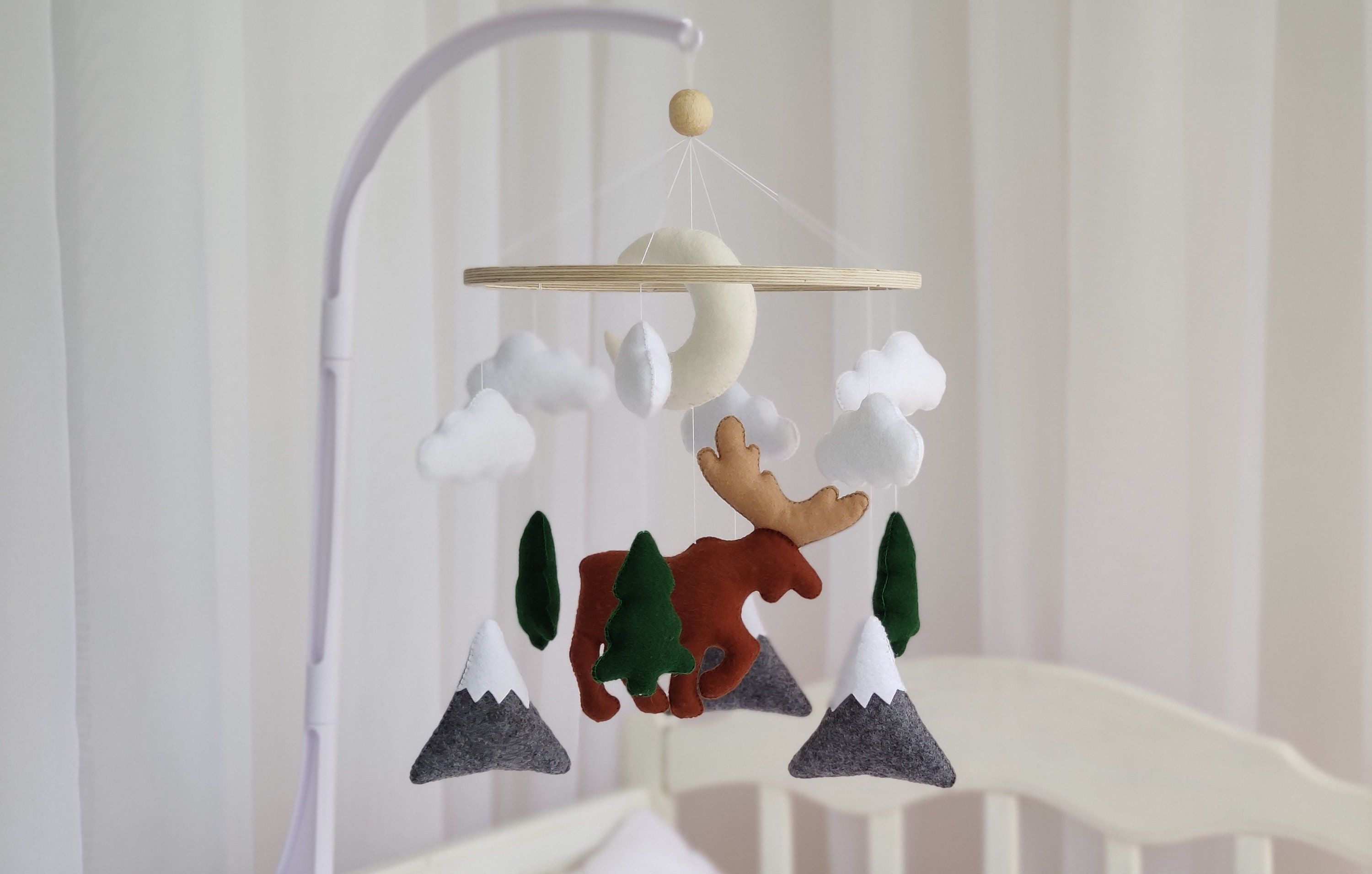 Baby mobile Waldland Baby mobile Kinderzimmer Mobile Elch Berg | Etsy