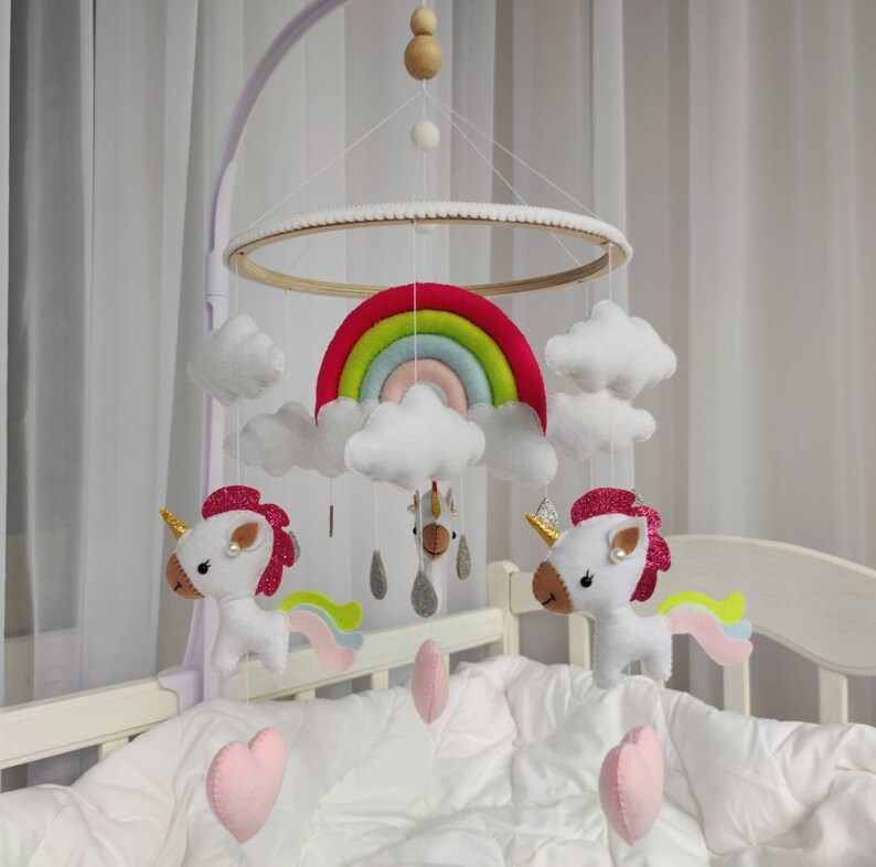 Unicorn Baby mobile Nursery mobile Baby mobile girl Nursery Etsy
