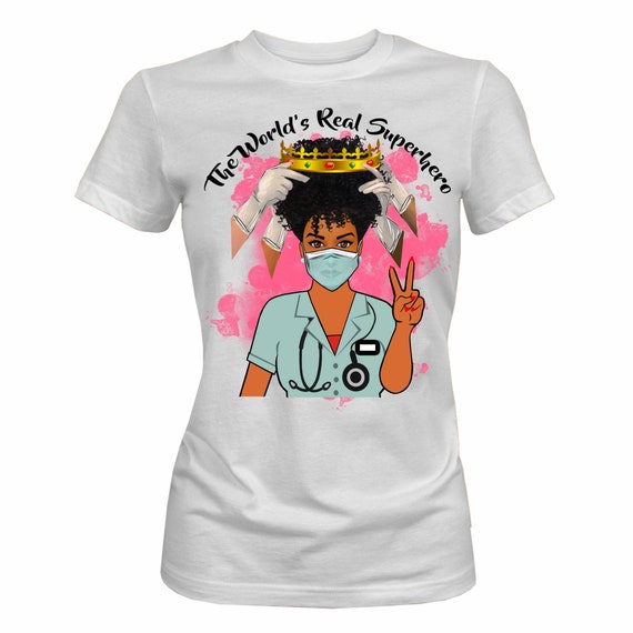black nurse superhero shirt
