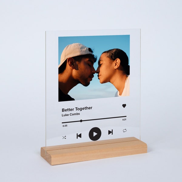 Custom Album Cover | Personalized Acrylic Glass | Custom Song Plaque with Stand | Acrylic Plaque | Christmas Gift | Couple Gift | Music Code