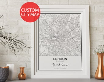 Digital Personalized Map Art, Custom City Map , Where We Met Map, Where It All Began Couple Map, Wall Art Home Decor, Gift For Her