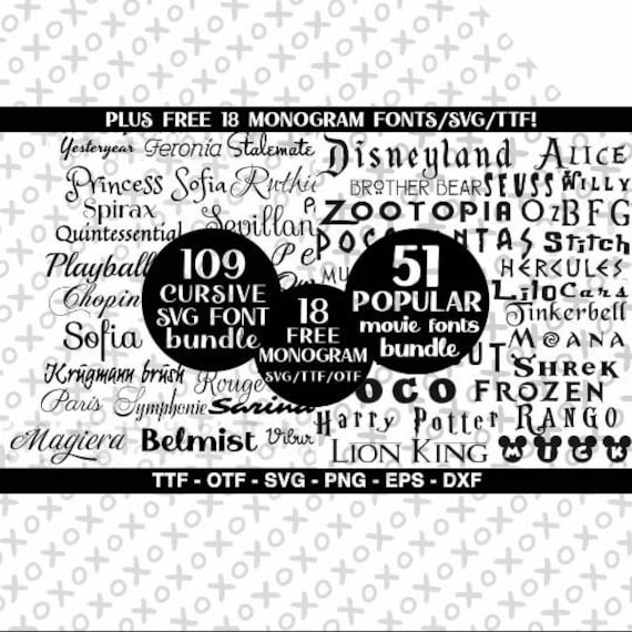 Download Cursive Font Svg Font Svg Font Bundle Svg Silhouette Font Etsy
