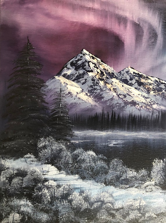 Northern Lights, Original Oil Painting, Stretched Canvas, 16x20