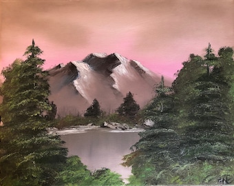 Dawn, Original Oil Painting, Stretched Canvas, 16x20, Bob Ross style