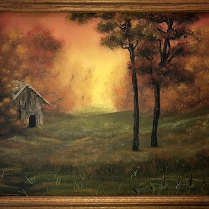 October Colors, Original Oil Painting, Bob Ross Style, Canvas Board, 16x20