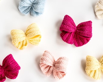 Bow Hair Clip Girls Bow Hair Clip Crochet Bow Hair Clip Crochet Hair Clip Baby Girl Hair Bows Pig Tail Bows Toddler Hair Snap Piggy Bows