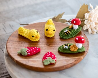 Strawberry Hair Clip Mushroom Hair Snap Hair Barrettes Duck Hair Clip Cute Crochet Hair Clip Unique Stocking Stuffers Unique Toddler Gift