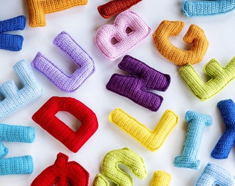 Letters Toy Plush Letters Stuffed Alphabet Letters Stuffed Crochet Montessori Toy Amigurumi Sensory Toy Gift Guide Custom Kids Name Letter