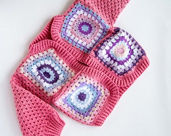 Kids Cardigan Baby Girl Cardigan Granny Square Sweater Crochet Baby Sweater Cardigan Knit Preschooler Top Kids Gift Toddler Winter Clothing