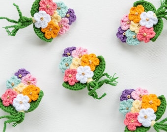 Floral Hair Clip Flower Bouquet Hair Snap Hair Barrettes Cute Hair Clip Crochet Hair Clip Fun Unique Stocking Stuffers Unique Toddler Gift