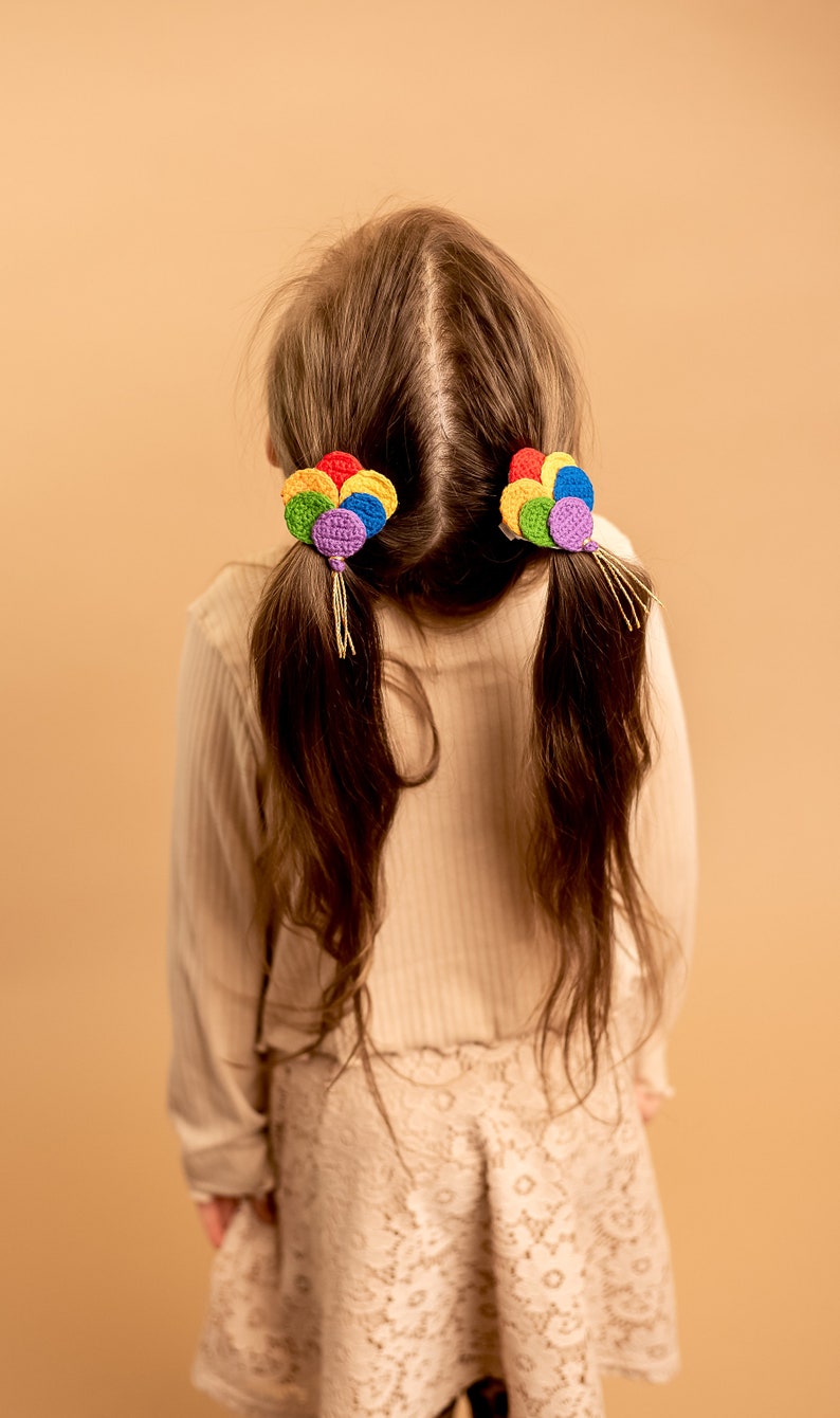 Balloons Hair Clip Balloons Hair Snap Colorful Balloons Hair Barrettes Rainbow Colors Cute Unique Stocking Stuffers Cute Unique Kids Gift image 2
