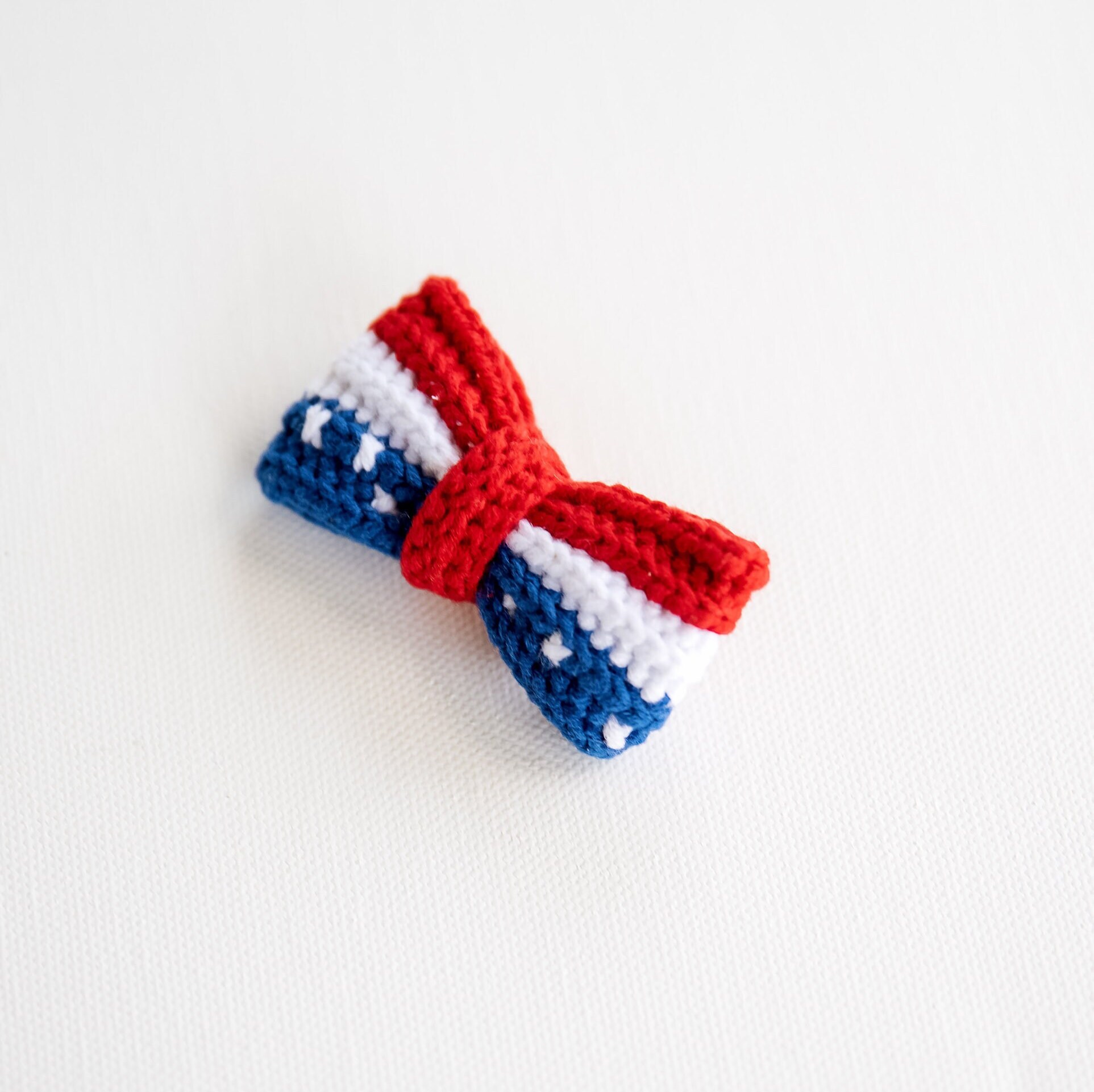 American Flag Bow Barrette Hair Clip - Red main image 1
