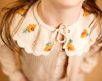 Kids Collar Crochet Kids Collar Knitted Collar Toddler Collar Detachable Collar Retro Collar Floral Embroidered Collar Cute Neutral Collar